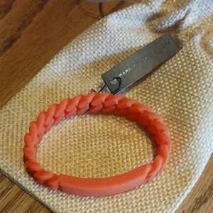 Marc Jacobs Vibrant Coral Braided Bracelet. NWT